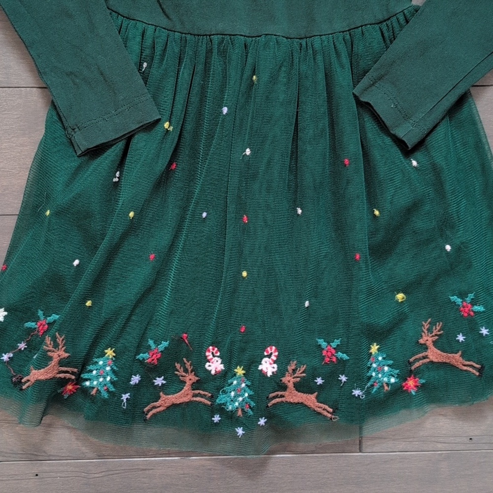 Hanna Andersson 3T Holiday Reindeer Embroidered Dress - Picture 3 of 8